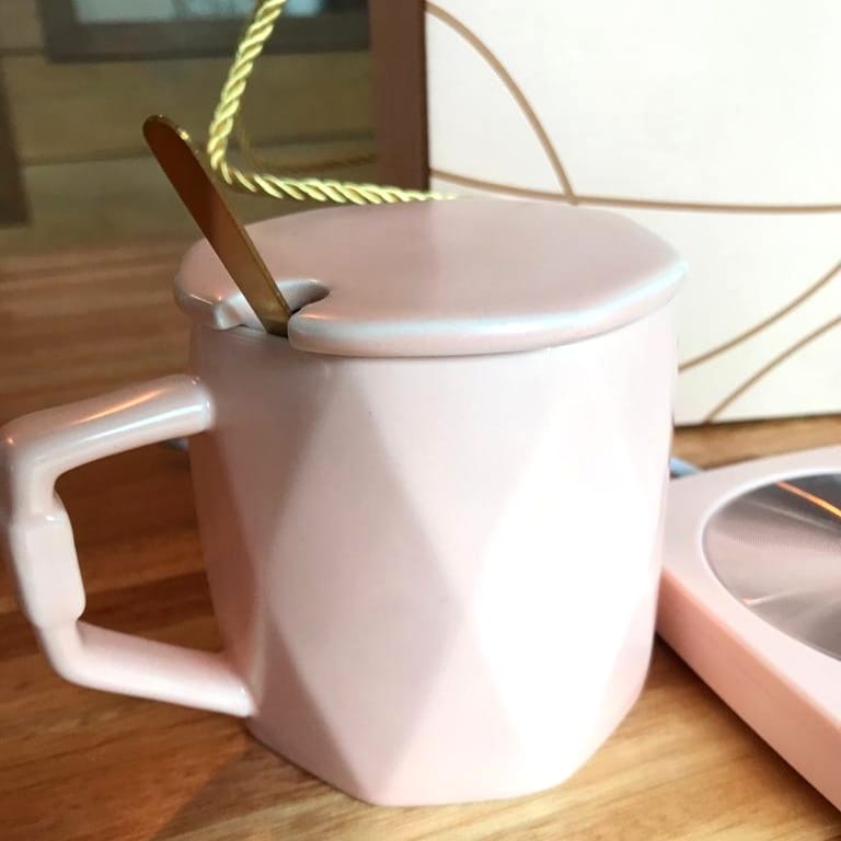 Taza Mug De Café Con Calentador Eléctrico + Cuchara, Color V