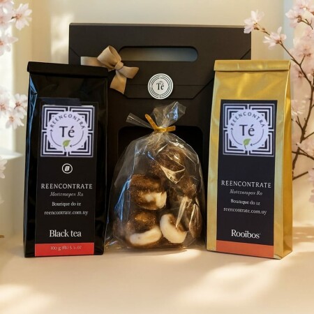 Box dulzura. 2 blends de té y chocolates artesanales